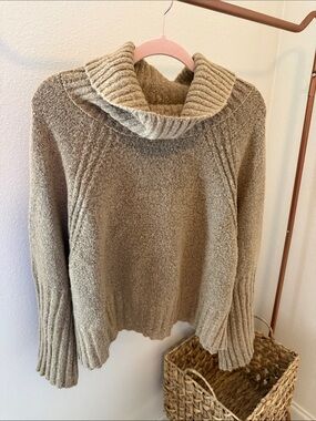 HYFVE Taupe Cowl Neck Sweater
